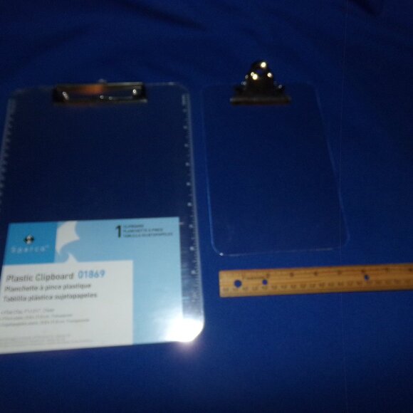 New - Clear Acrylic Plastic Clip Boards w/ Metal Clasps - 2 Sizes - Picture 3 of 5